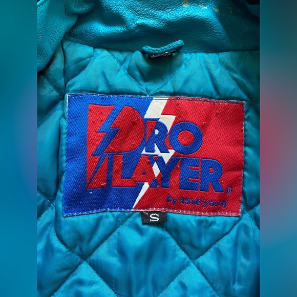 Vintage 1990’s NBA Charlotte Hornets Pro Player Leather Jacket Men’s Size SMALL - Picture 4 of 16